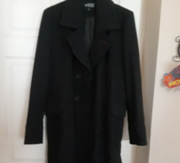 Men's Wool Long Coat Black M - Picture 1 of 4